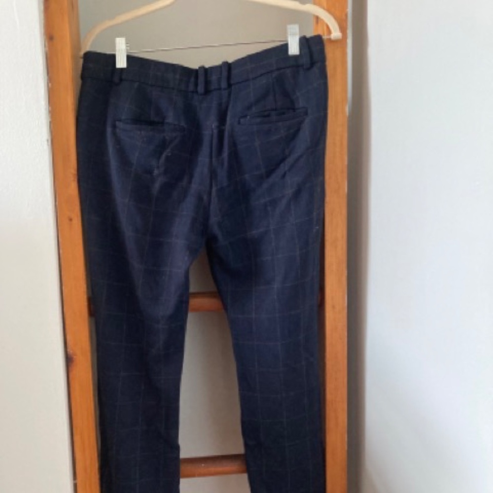 Theory stretch work pants, Navy with a windowpane print, sz 4 - Picture 5 of 6